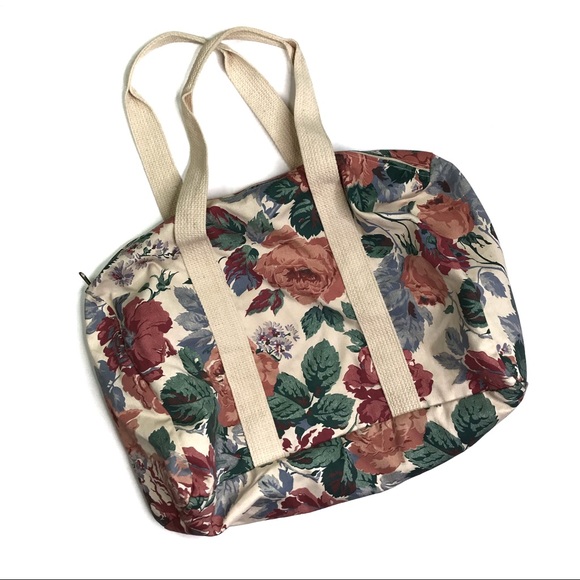 vintage floral duffle bag